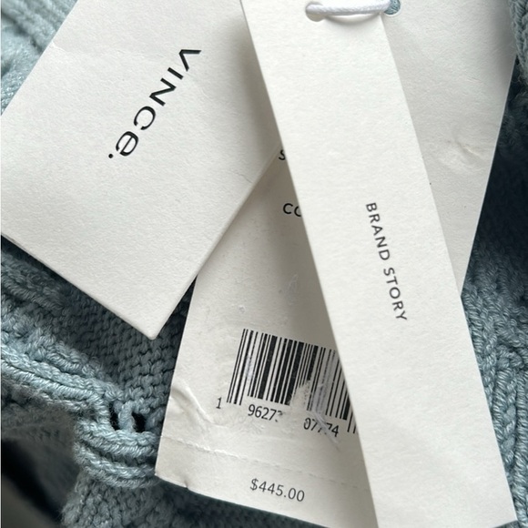 Vince - Aran Cable Cardigan in Light Sea Stone. Size 1x - Picture 6 of 6